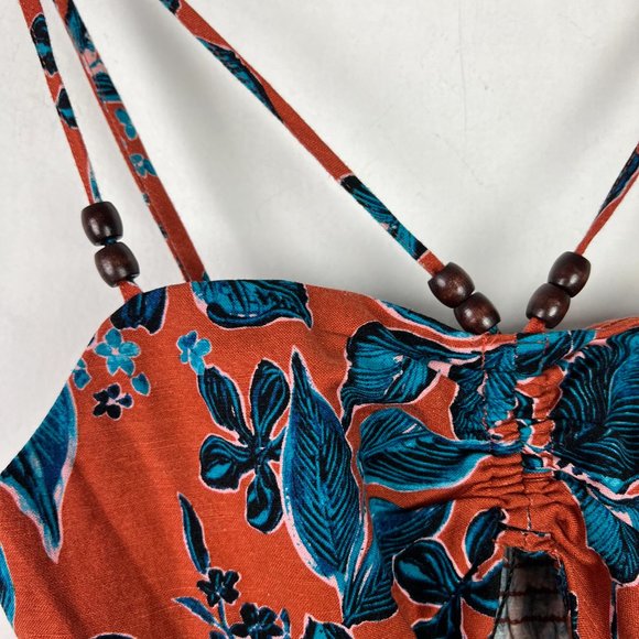 NWT Jason Wu Terracotta Cutout Floral Midi Dress Linen Blend Size XS NEW - Picture 10 of 16